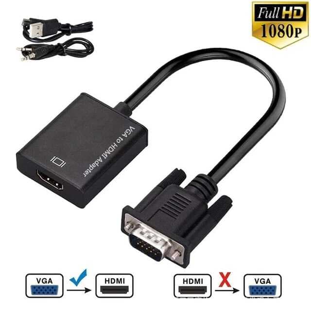 Adaptador de VGA a HDMI Full HD 1080p