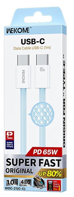 Cable de Carga de Tipo C a Tipo C Carga Rápida 65W