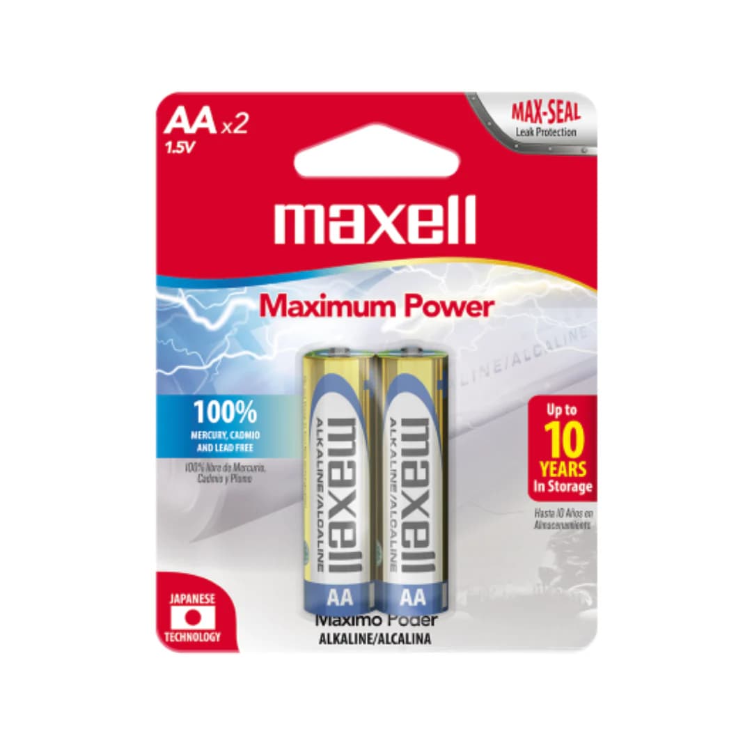 Baterías Alcalinas AA Maxell Dúo