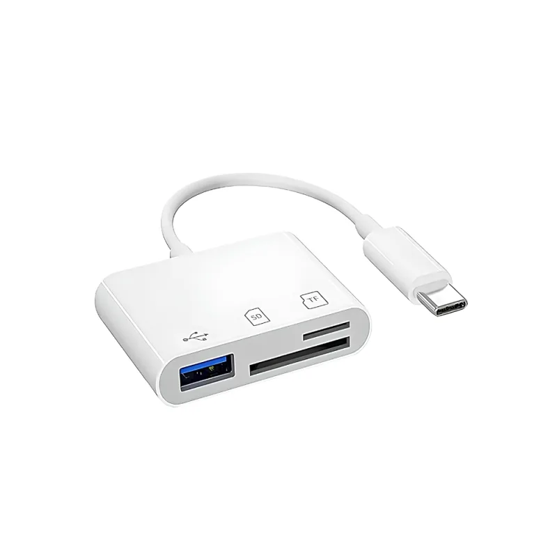 Adaptador de USB C a USB 2.0, SD y Micro SD